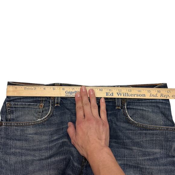 Levis 559 Jeans Mens 33x32 Blue Relaxed Fit Straight Leg Distressed Y2K Ripped - Picture 8 of 11